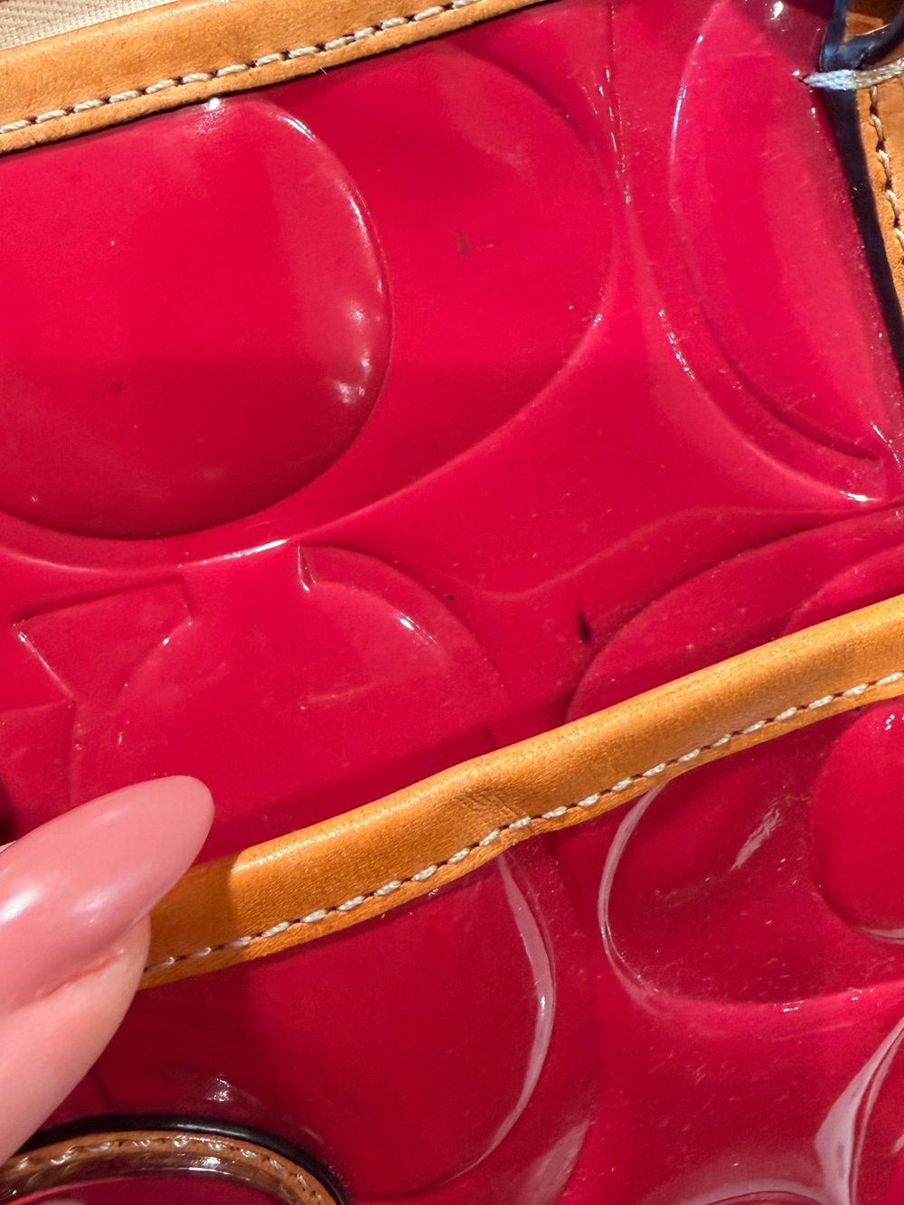 Coach Peyton 2012 Embossed Barbie Pink Patent Leather Crossbody Tote Bag - Picture 11 of 13